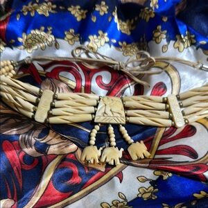 Elephant Pendant Cream Choker